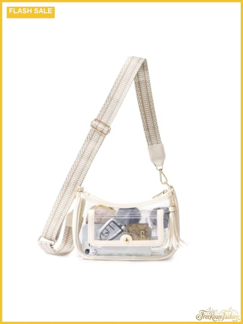Clear Crossbody Bag Stadium Approved Adjustable Strap PVC